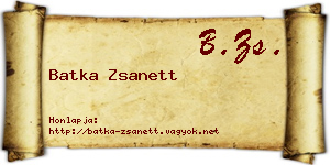 Batka Zsanett névjegykártya